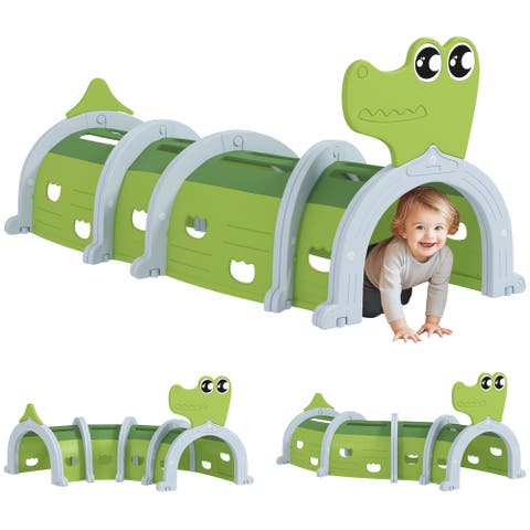 Kids Play Tunnel with Crocodile Design, Indoor/Outdoor