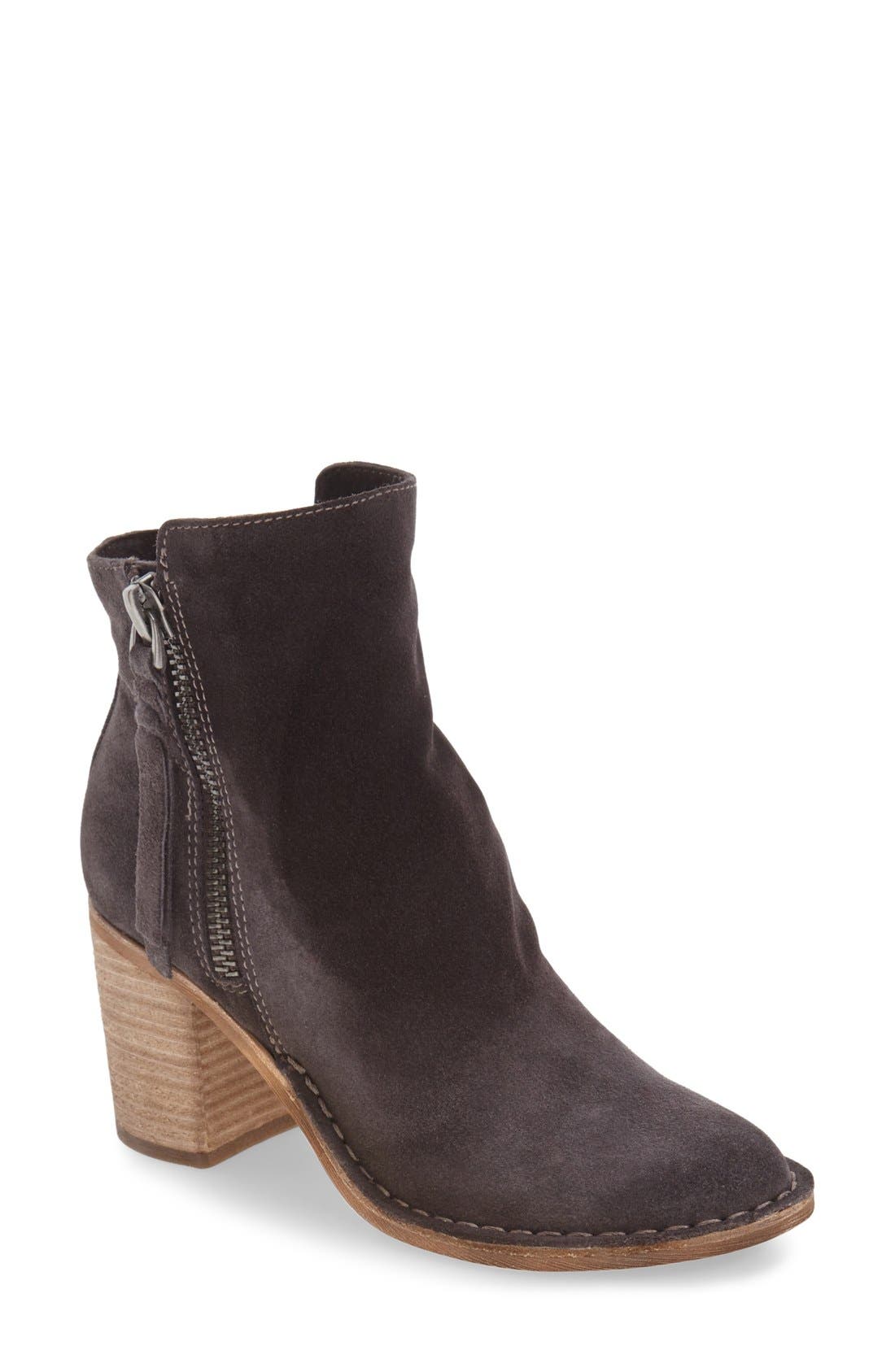 'Lana' Block Heel Bootie, Main, color, ANTHRACITE SUEDE