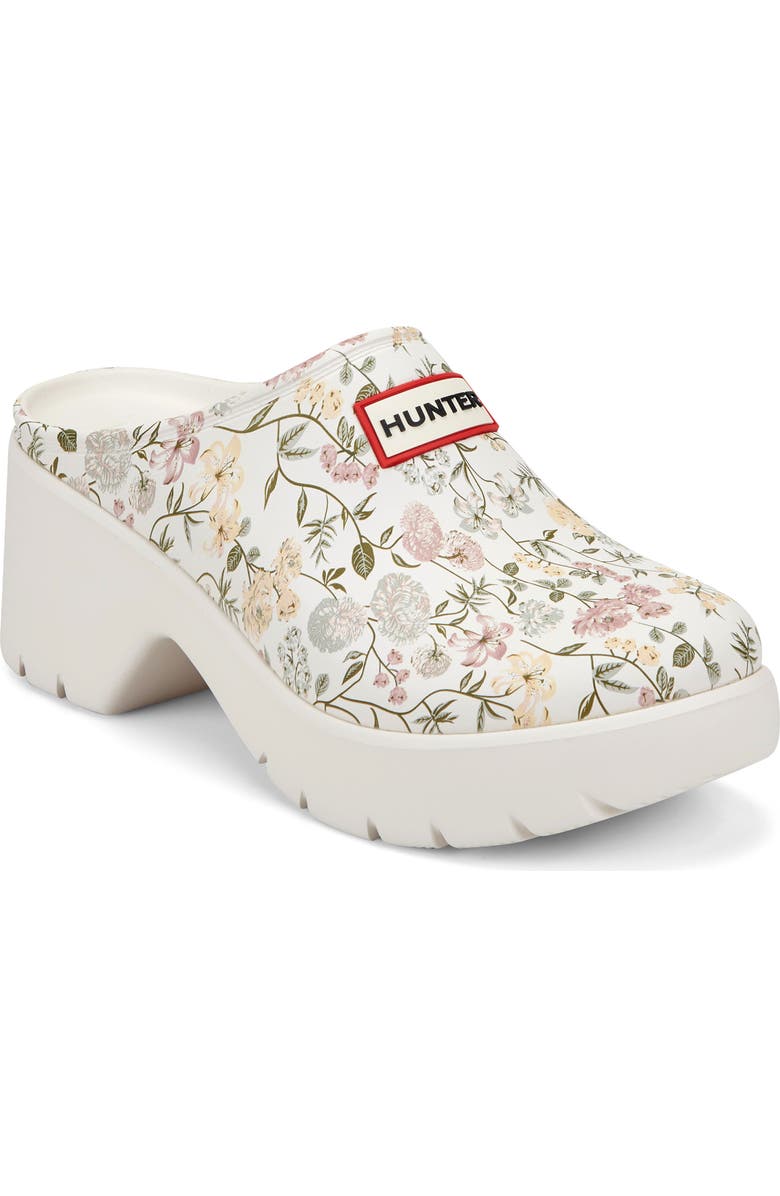 Hunter Anika Floral Waterproof Clog, Main, color, Ivory