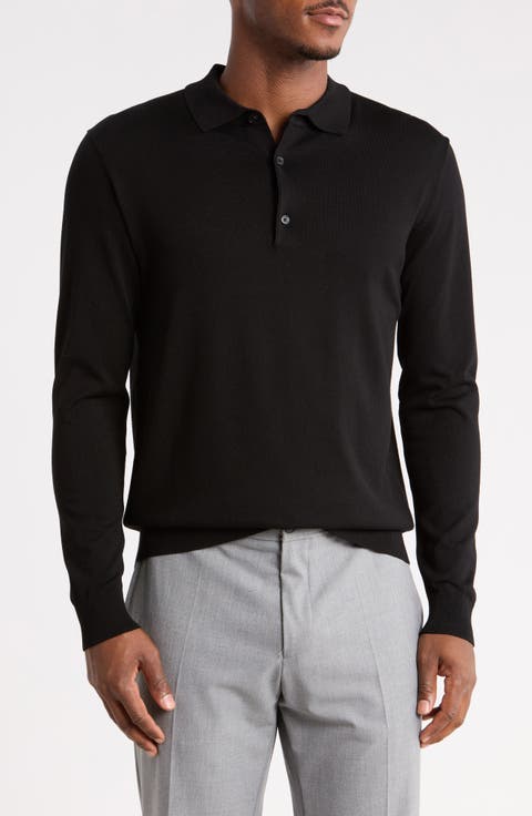 Long Sleeve Knit Polo