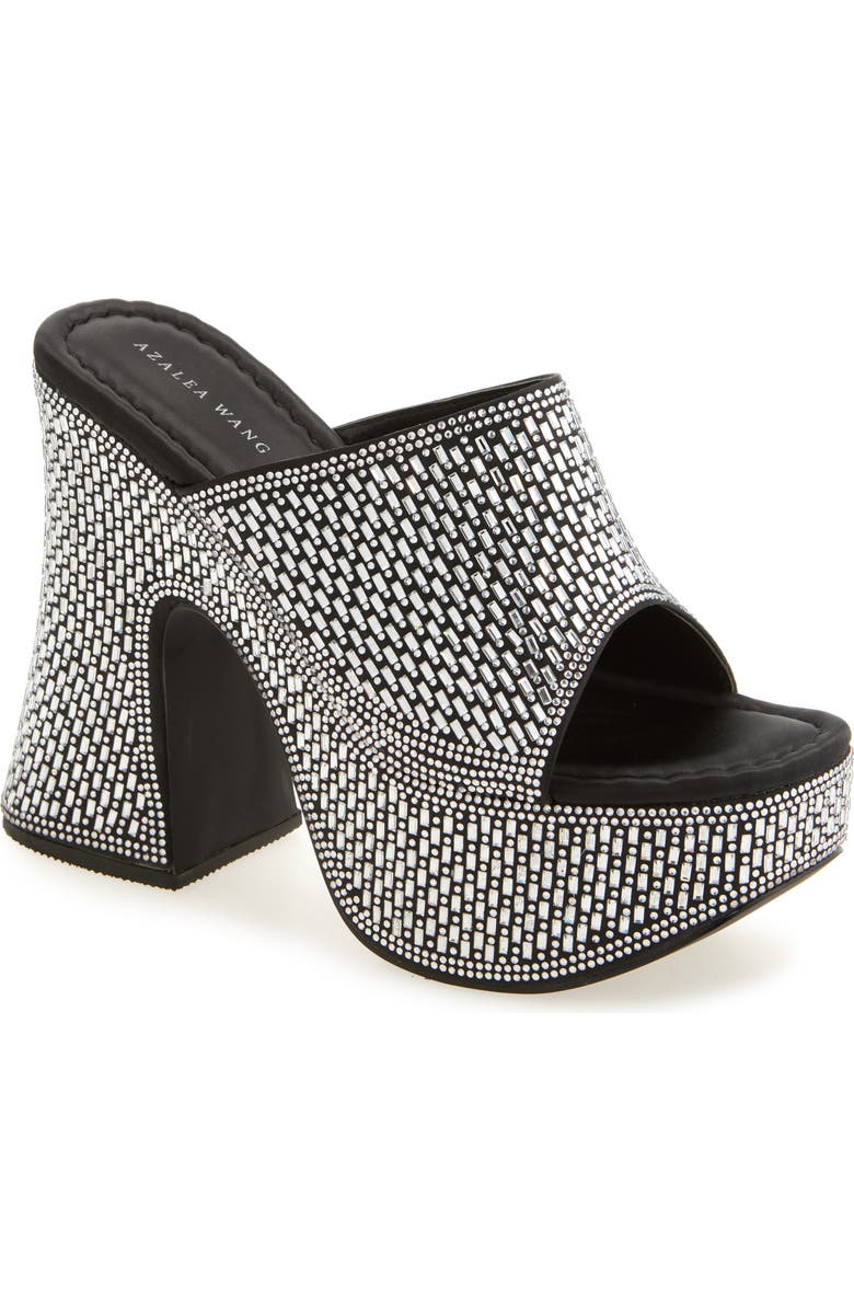AZALEA WANG Ninja Rhinestone Platform Sandal, Main, color,