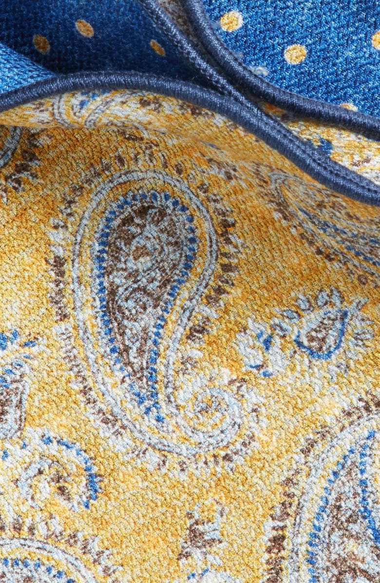 EDWARD ARMAH Paisley & Dot Reversible Silk Pocket Circle, Alternate, color,