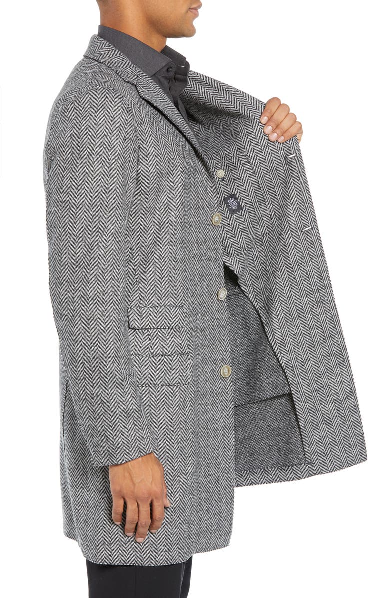 Eleventy Trim Fit Wool Blend Top Coat, Alternate, color, 