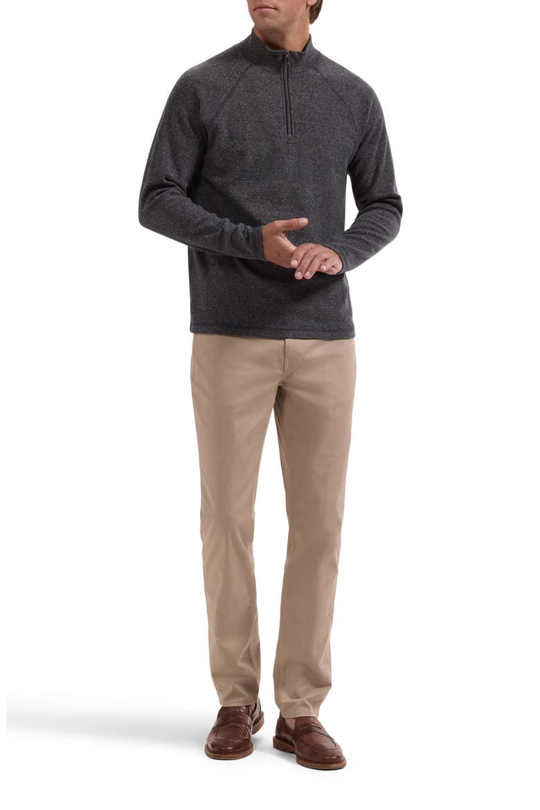 Herringbone Quarter Zip Knit Top, Alternate, color, NAVY