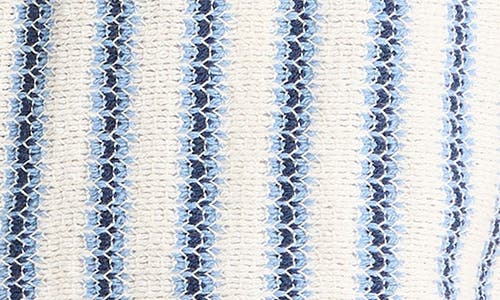 Vince Men's Striped Knit Button-down Shirt In Cabo Blue Combo