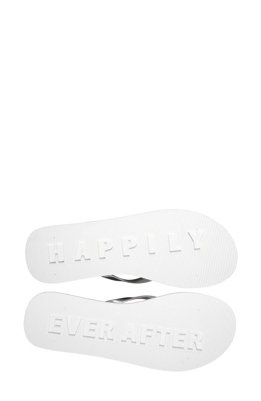 'happily' flip flop, Alternate, color, SILVER/ WHITE