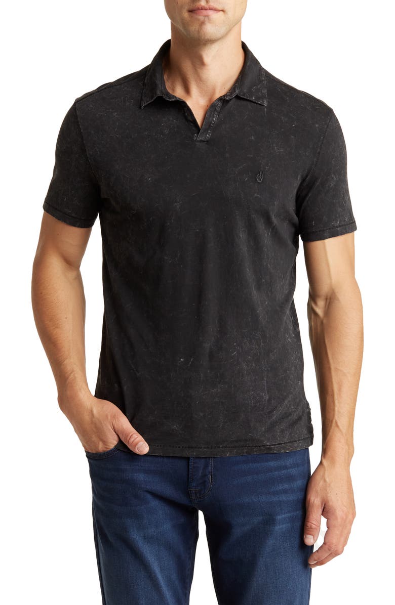 John Varvatos Marble Wash Polo, Main, color, Black