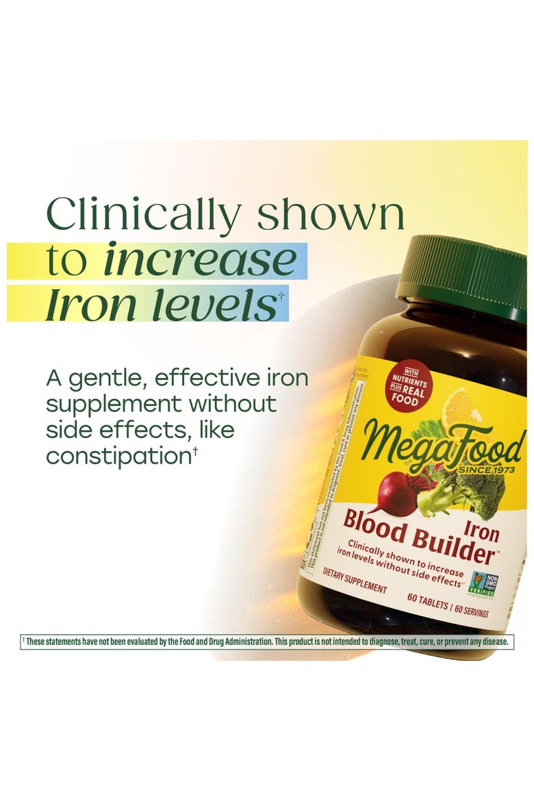 Blood Builder Iron Supplement for Women & Men with B12, Folic Acid & Vitamin C, Vegan, 90 Tablets, Alternate, color, None