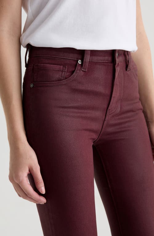 Ag Mari High Waist Slim Ankle Straight Leg Jeans In Burgundy