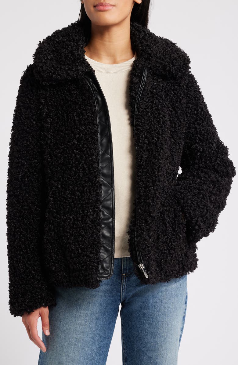 Sam Edelman Faux Fur Jacket, Alternate, color, Black