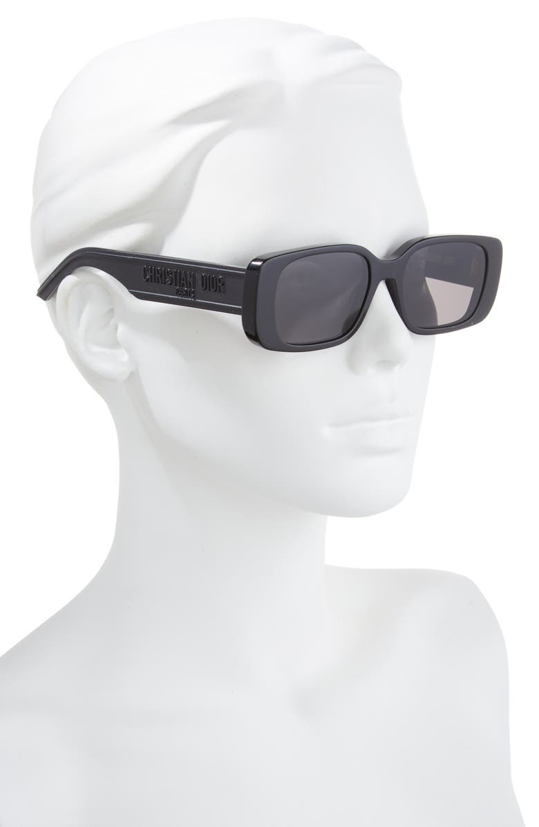 DIOR Wildior S2U 53mm Rectangular Sunglasses, Alternate, color, Black/ Grey