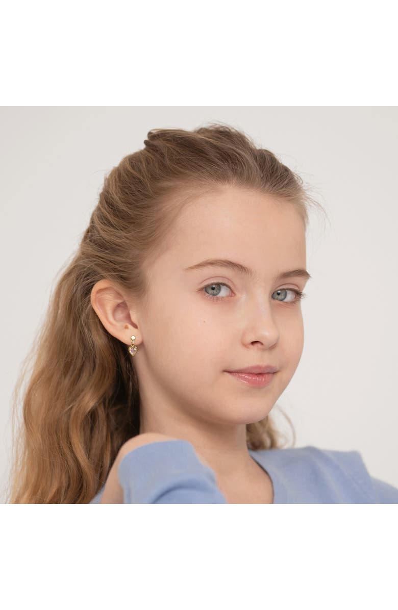 In Season Jewelry Dangle Hearts Girl Earrings, Alternate, color, Pink