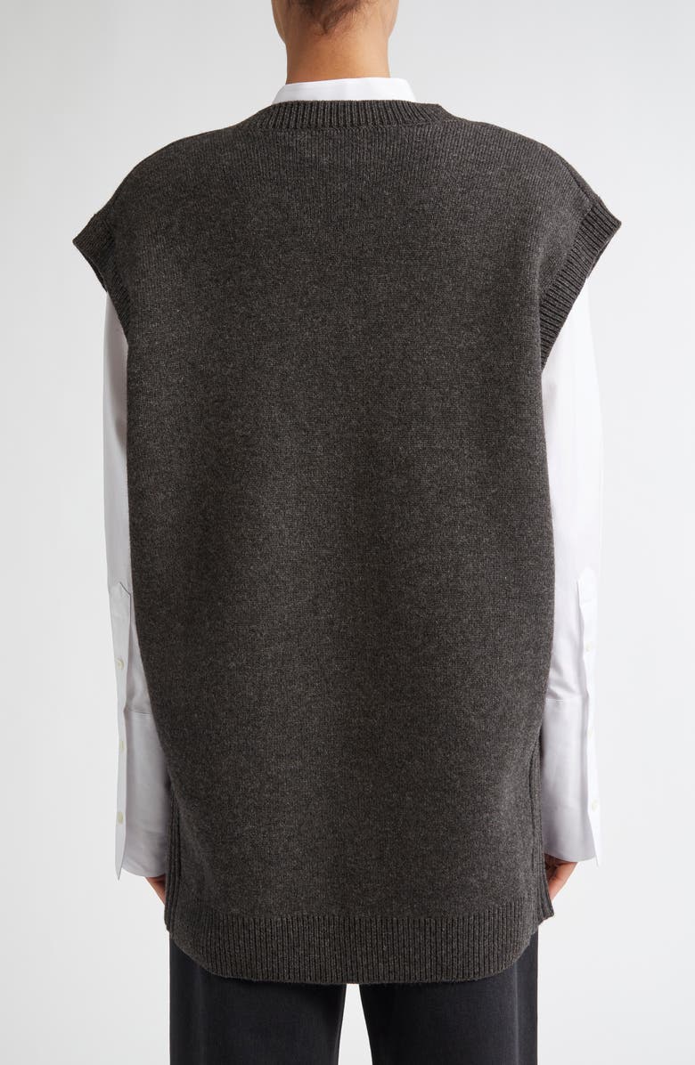 TEURN STUDIOS Double Knit Merino Wool & Yak Hair Sweater Vest, Alternate, color, Black Melange