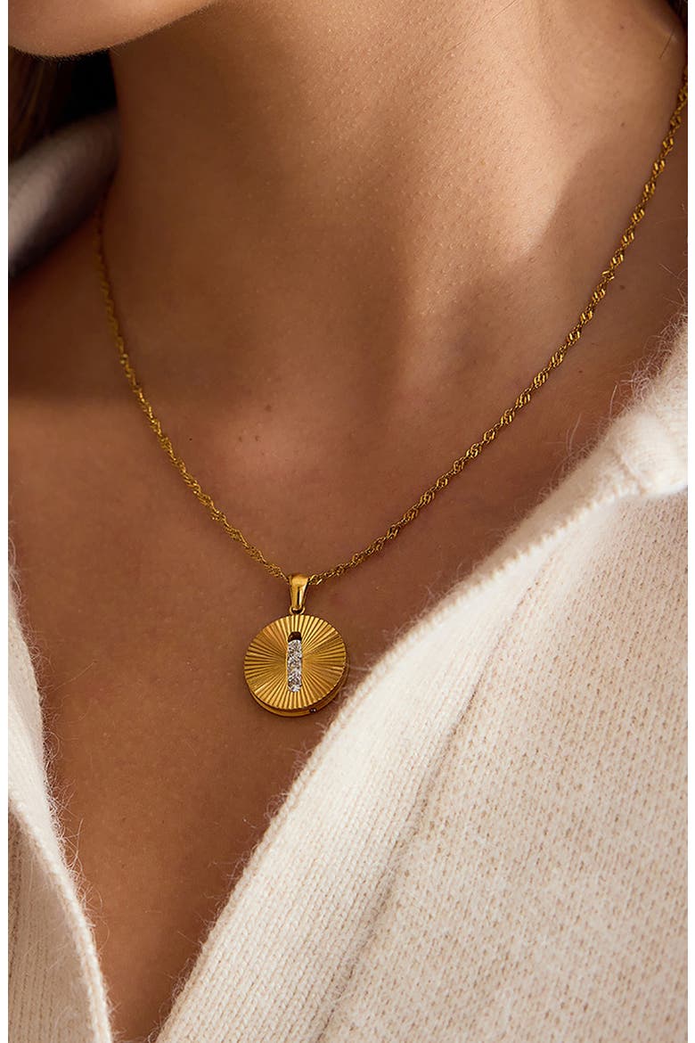 Radiant Disc Pendant Necklace, Alternate, color, GOLD