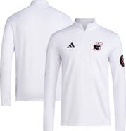 adidas Men's adidas White Kansas Jayhawks Wear Pink Quarter-Zip Pullover