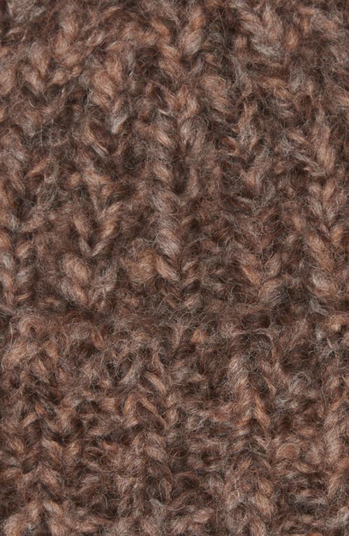 Moncler Logo Patch Wool & Alpaca Beanie In Brown