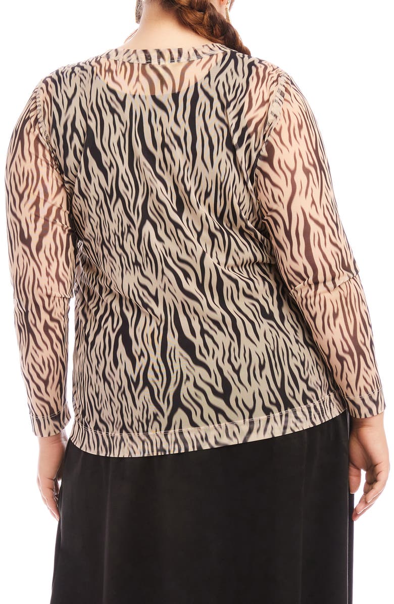 Karen Kane Long Sleeve Mesh Top, Alternate, color, 