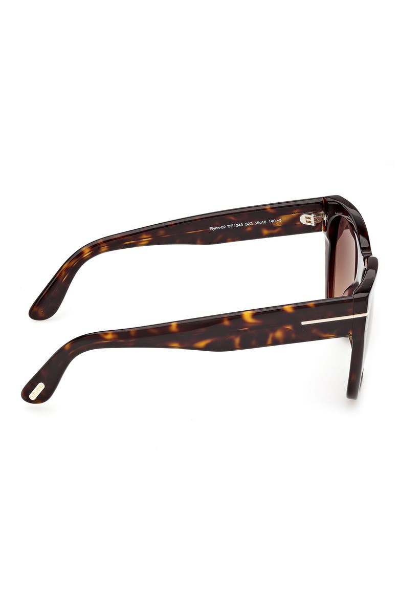 Flynn 55mm Gradient Butterfly Sunglasses, Alternate, color, SHINY CLASSIC DARK HAVANA /T/ LOGO / GRADIENT PLUM TO SAND LENS