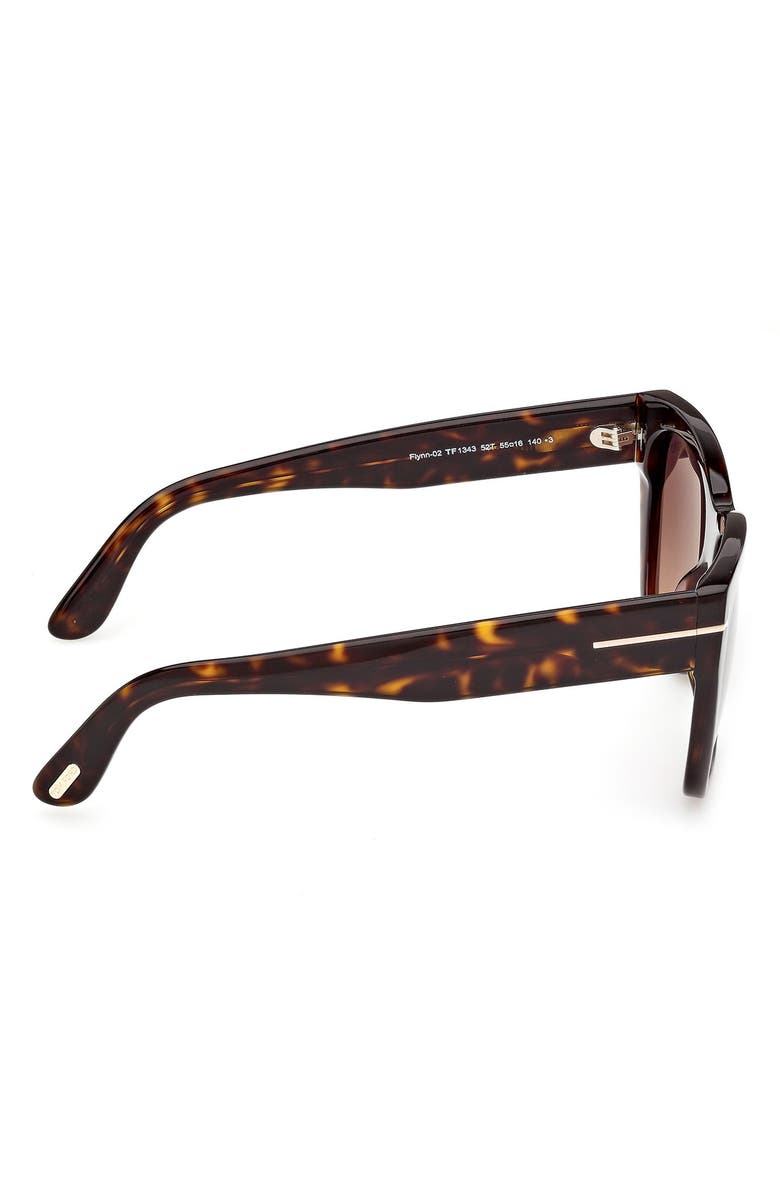 TOM FORD Flynn 55mm Gradient Butterfly Sunglasses, Alternate, color, Dark Havana / Plum Sand
