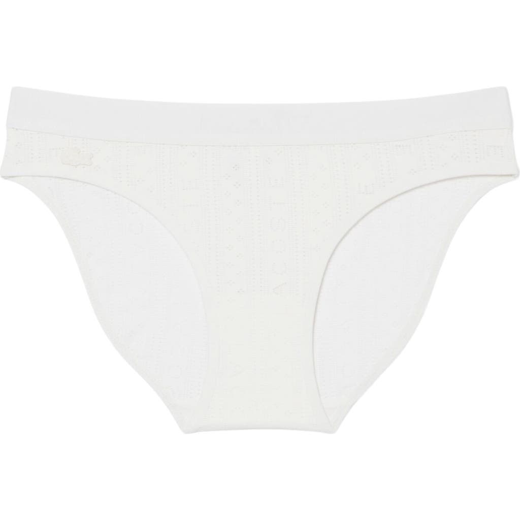 Lacoste Textured Bikini Briefs in Flour at Nordstrom, Size Large
