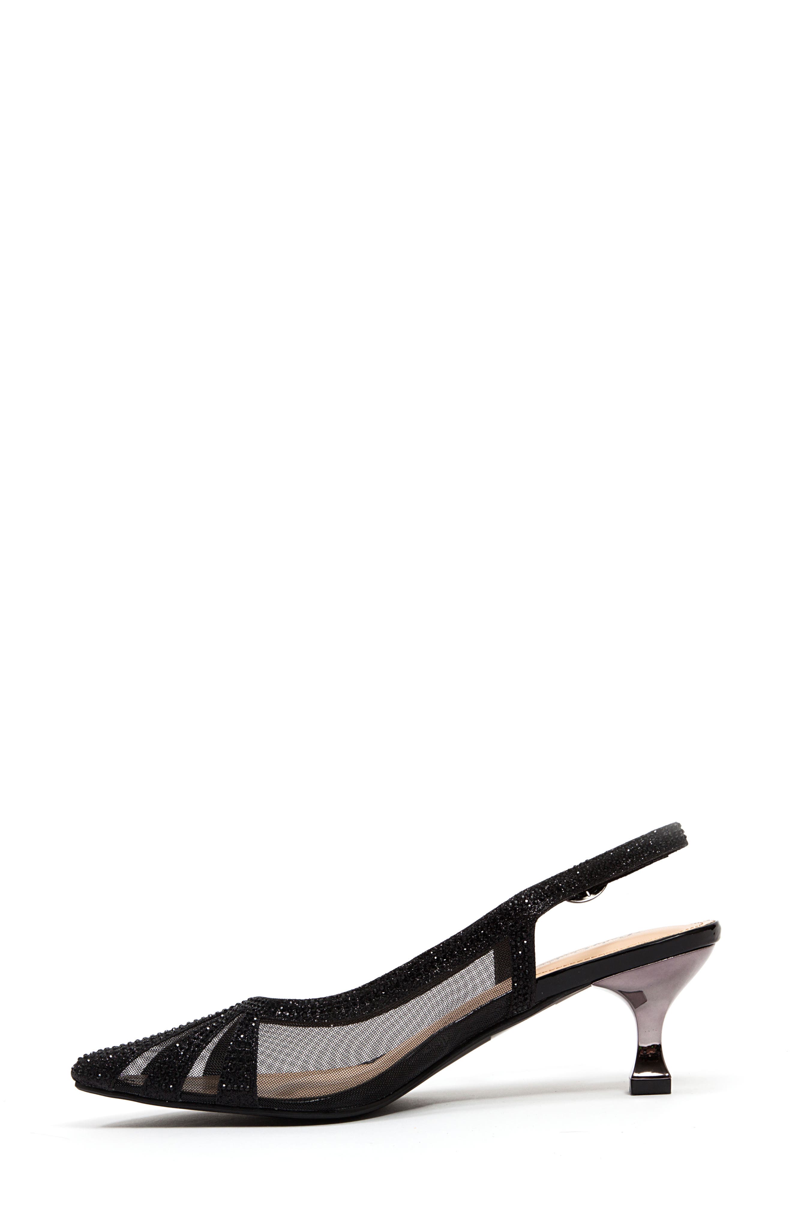 LADY COUTURE Macy Mesh Rhinestone Slingback Pump, Alternate, color, Black