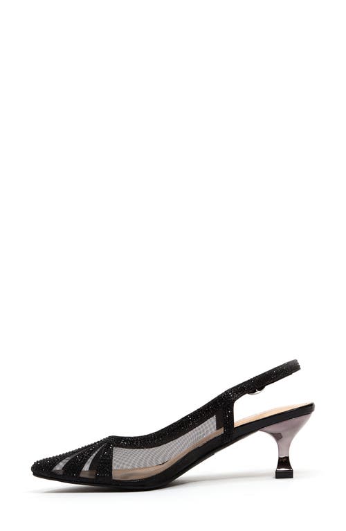 Lady Couture Macy Mesh Rhinestone Slingback Pump In Black