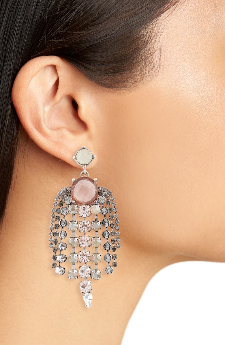 Stella + Ruby Infinity Fringe Drop Earrings, Alternate, color,