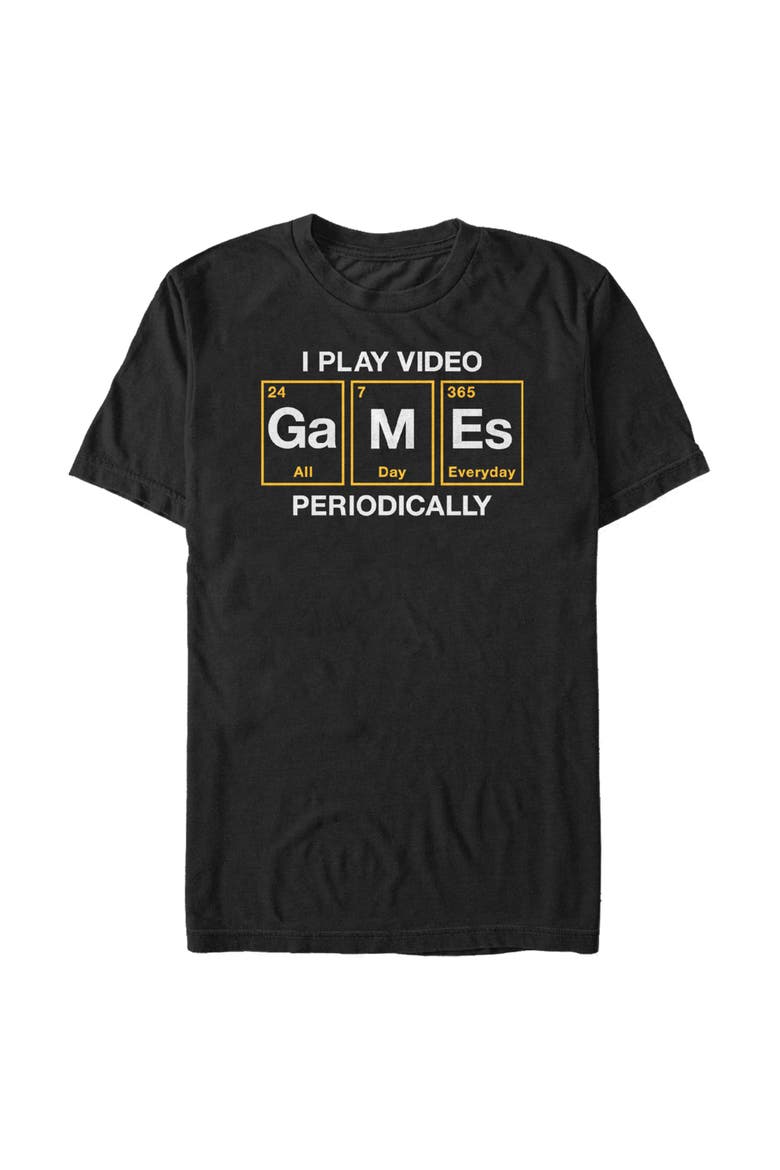 Men's Lost Gods I Play Video Games Periodically Graphic T-Shirt Big & Tall, Main, color, Black
