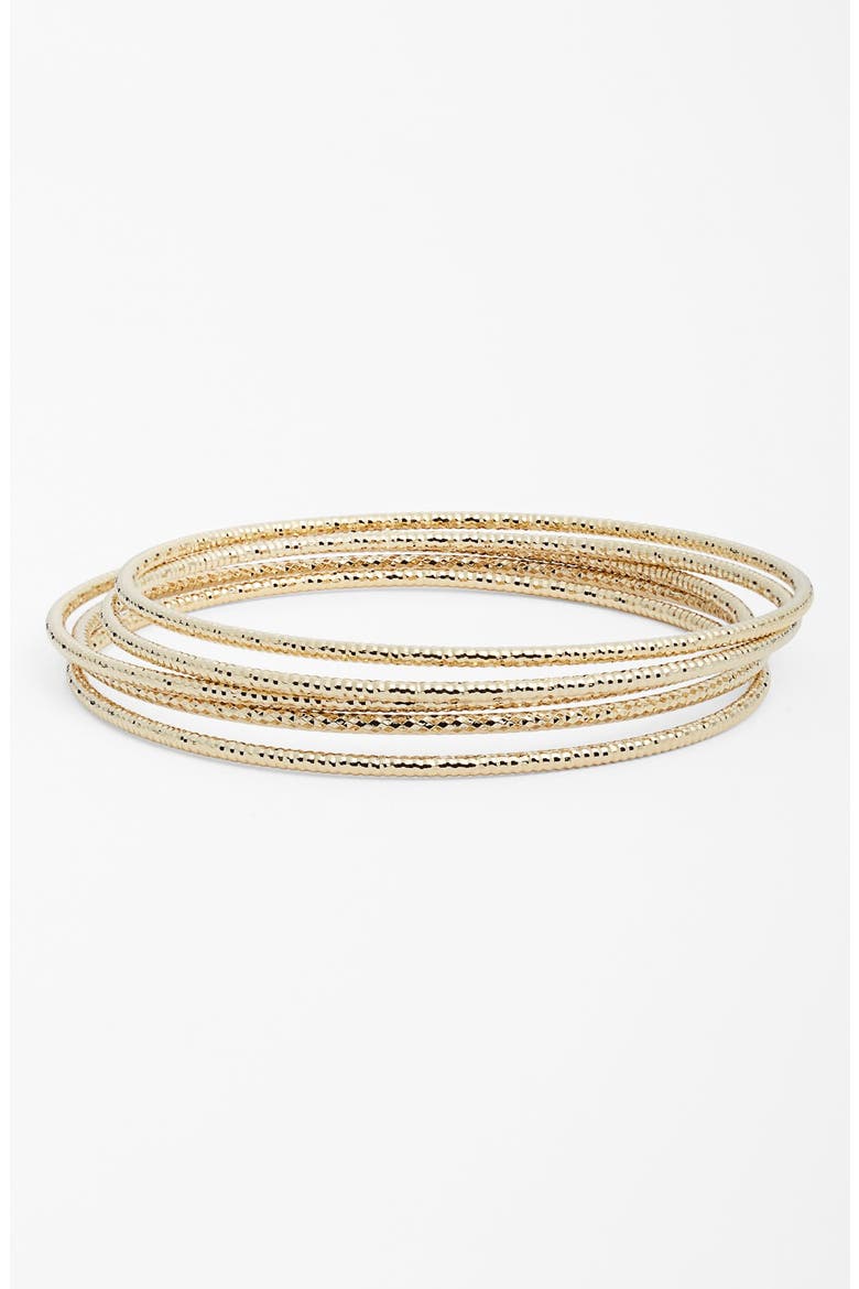 Textured Bangles, Main, color, GOLD