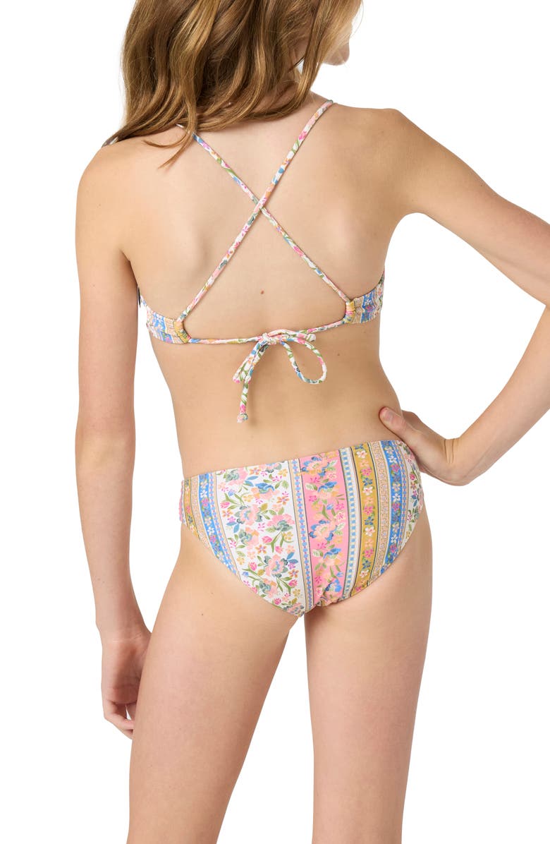 O'Neill Kids' Cora Ruched Floral Two-Piece Swimsuit, Alternate, color, Multi Colored