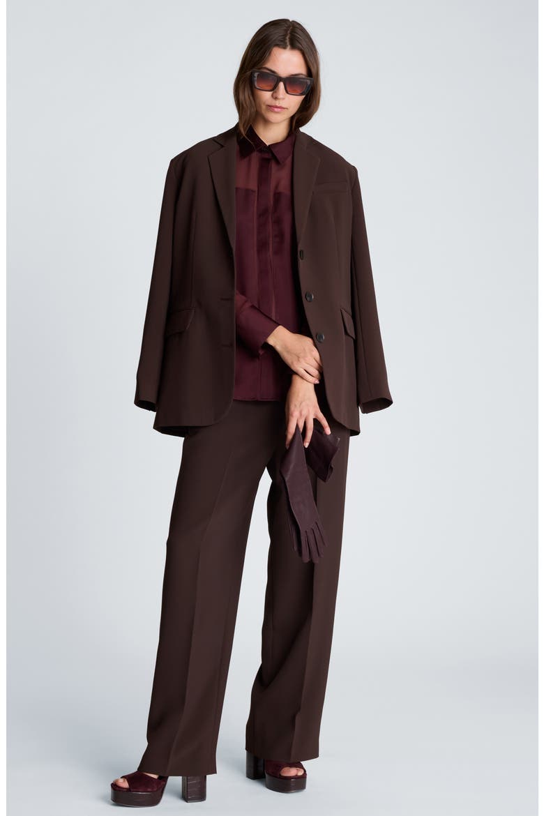Sheer Panel Long Sleeve Shirt, Alternate, color, SUGAR BEET