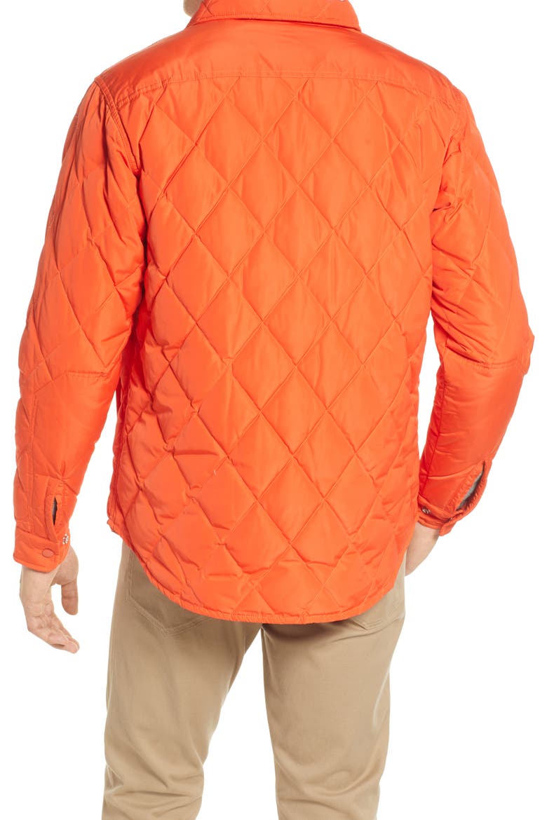 Quilted Down Shirt Jacket, Alternate, color, ORANGE