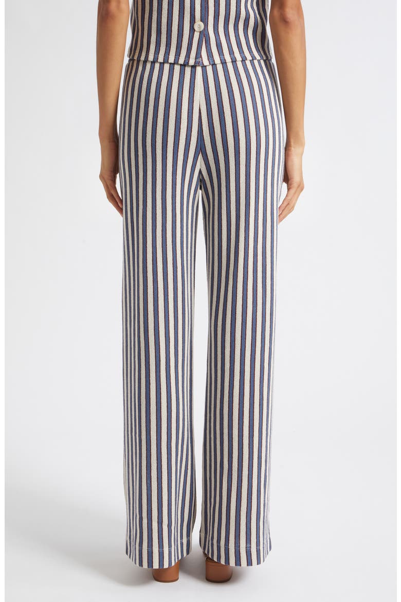 Zosia Stripe Cotton Drawstring Pants, Alternate, color, ECRU BLUEFIN MULTI