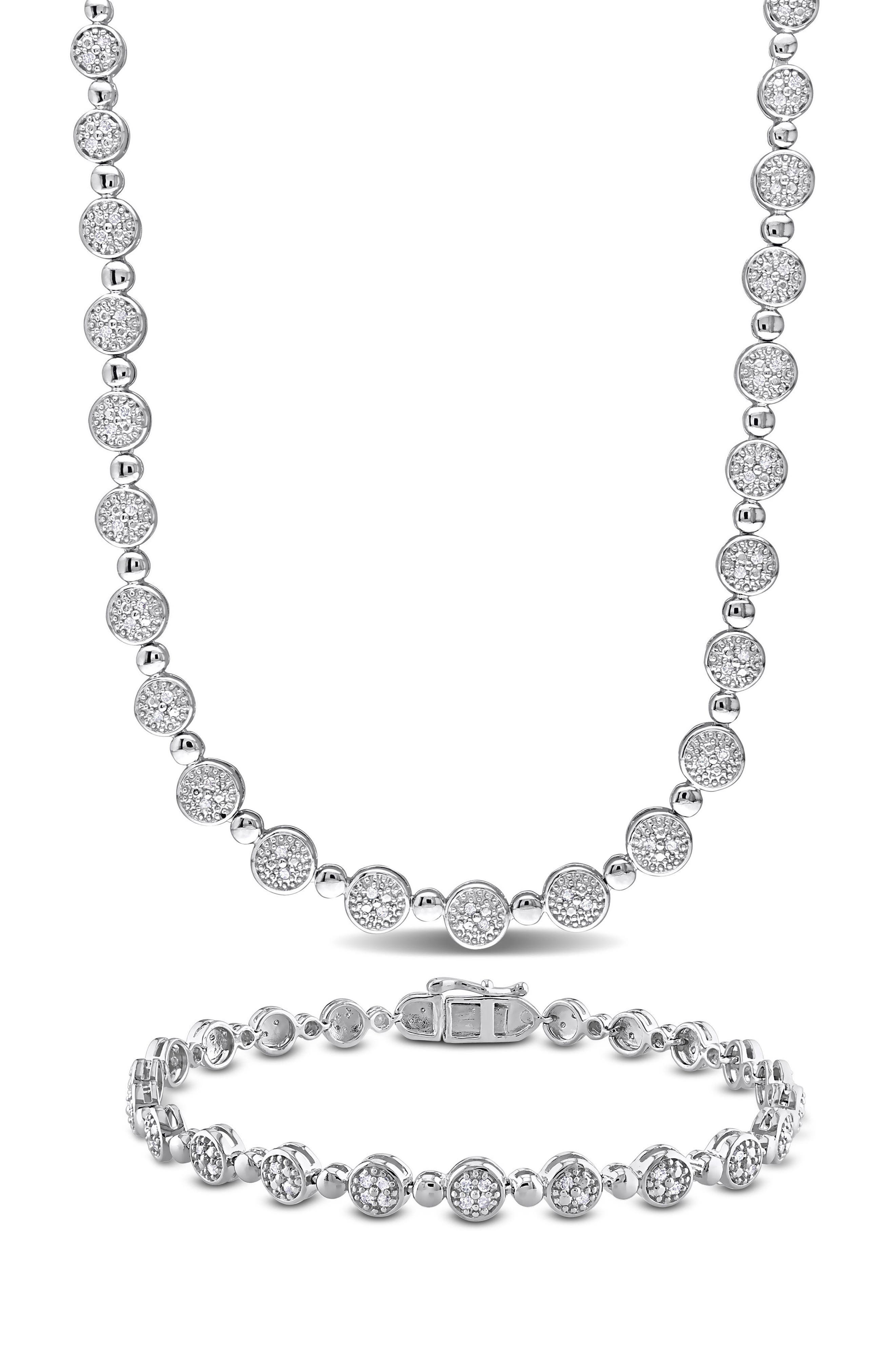 DELMAR Diamond Tennis Necklace & Bracelet Set - 1ct.