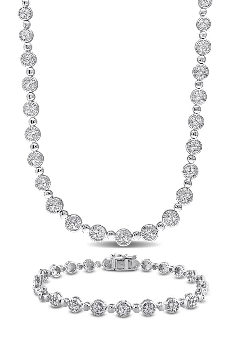 DELMAR Diamond Tennis Necklace & Bracelet Set - 1ct., Main, color,