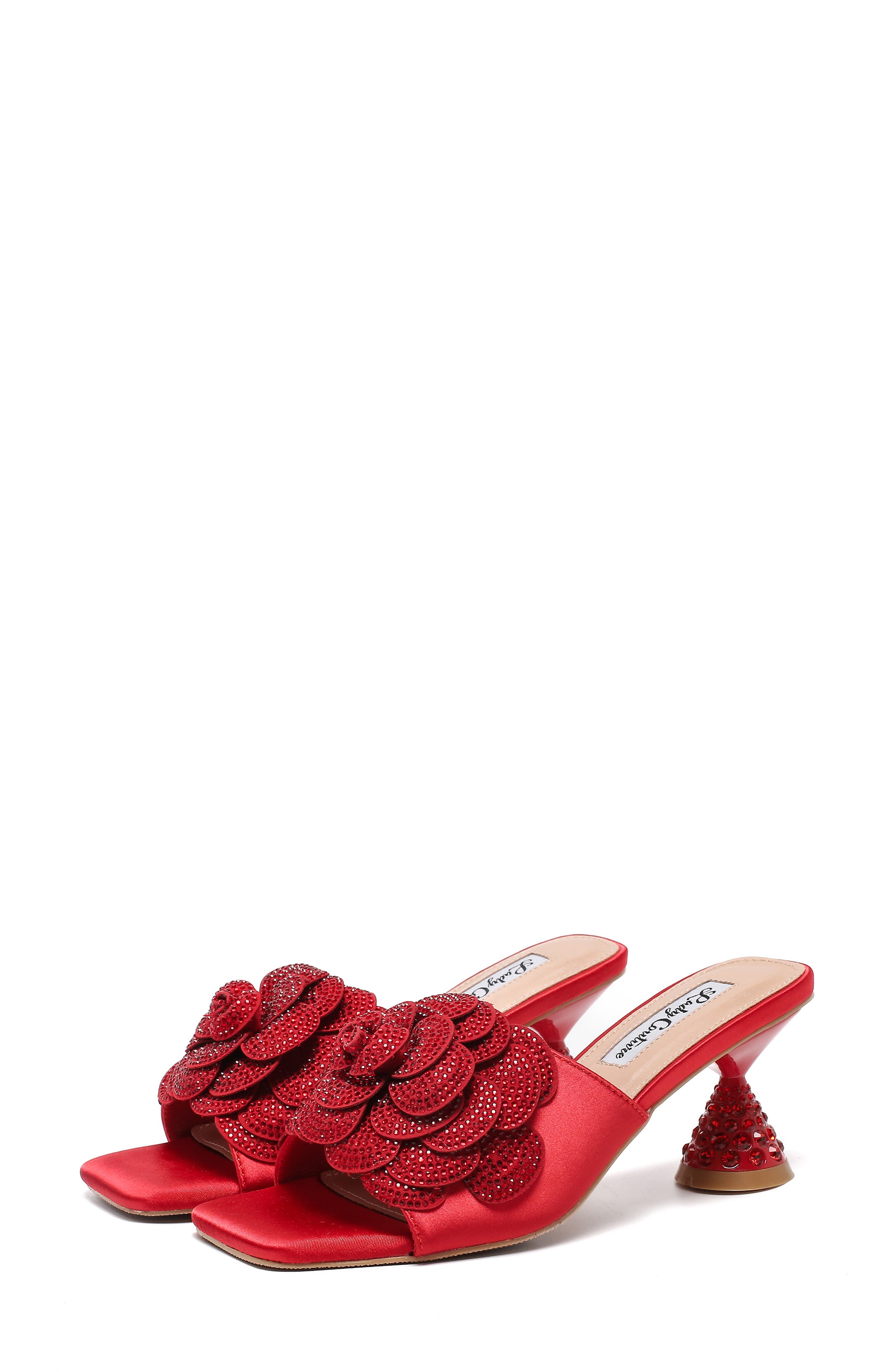 Petal Slide Sandal, Alternate, color, RED