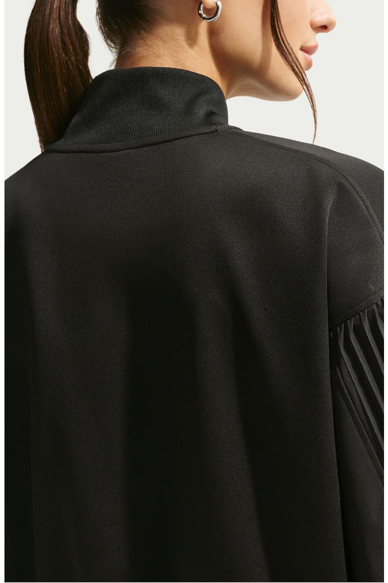 Sportswear Pleated Sleeve Bomber Jacket, Alternate, color, 010 BLACK/SAIL