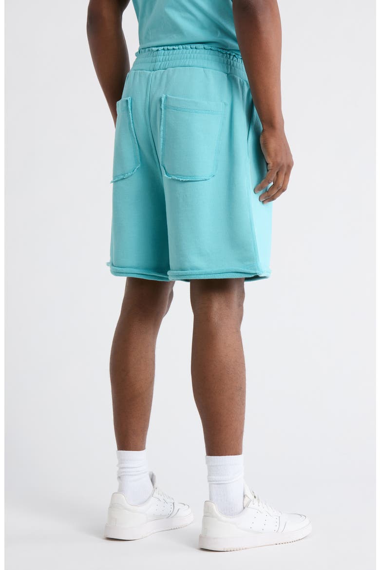 Postcard Pocket Cotton Shorts, Alternate, color, TEAL