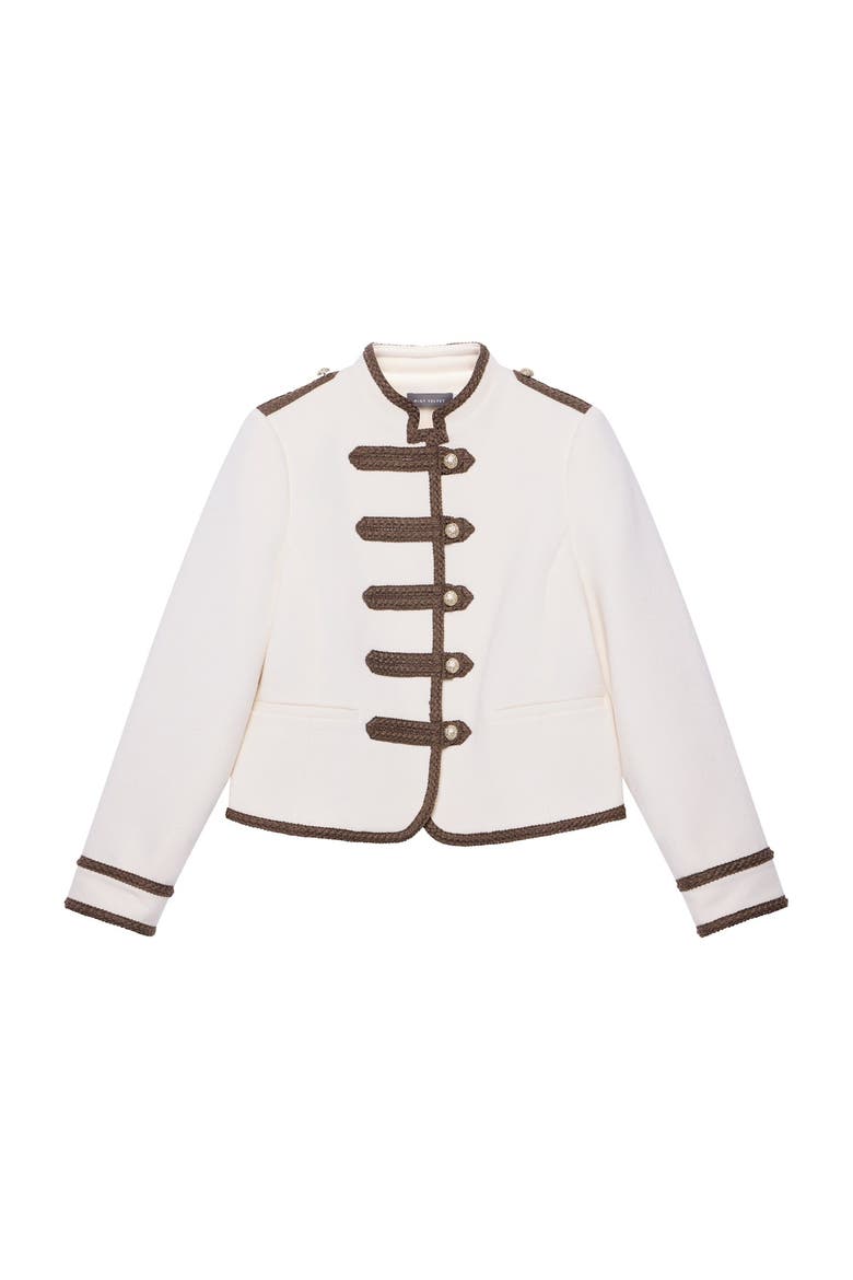 Contrast Military Jacket, Alternate, color, Ivory