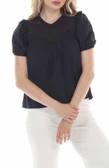 Eyelet Puff Sleeve Top