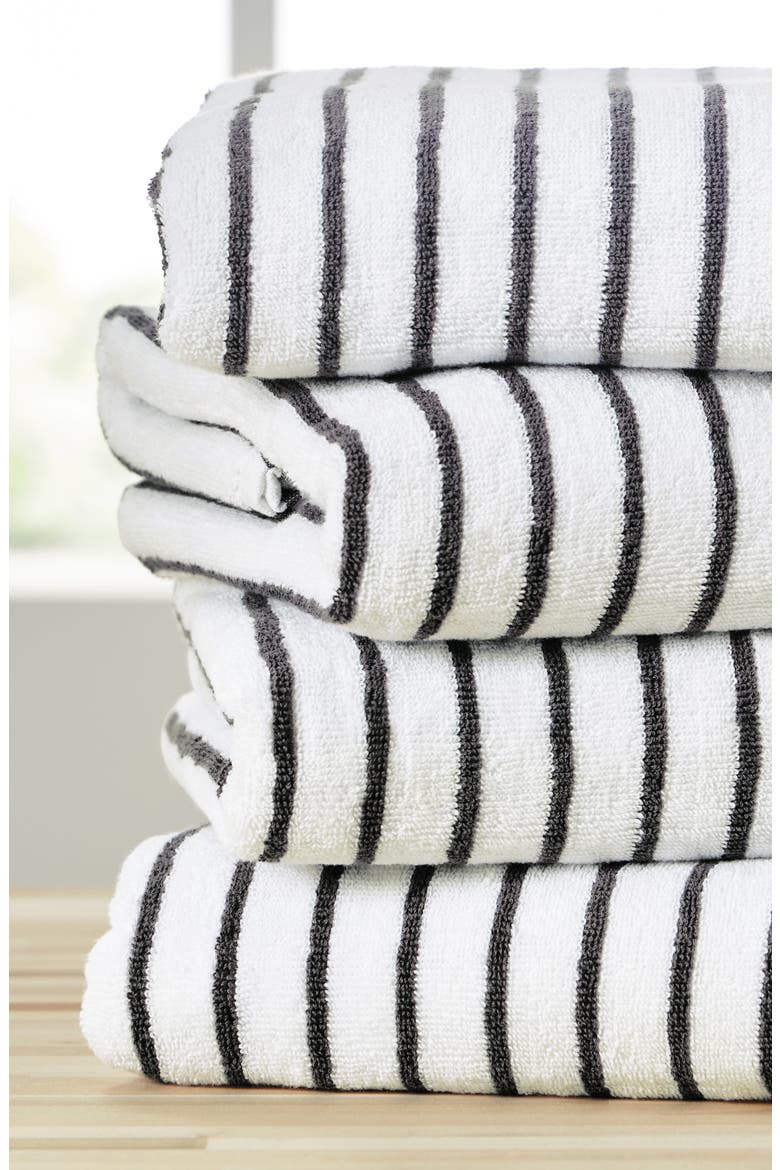 4-Pack Cabana Beach Towels, Alternate, color, STRIPES GRAY