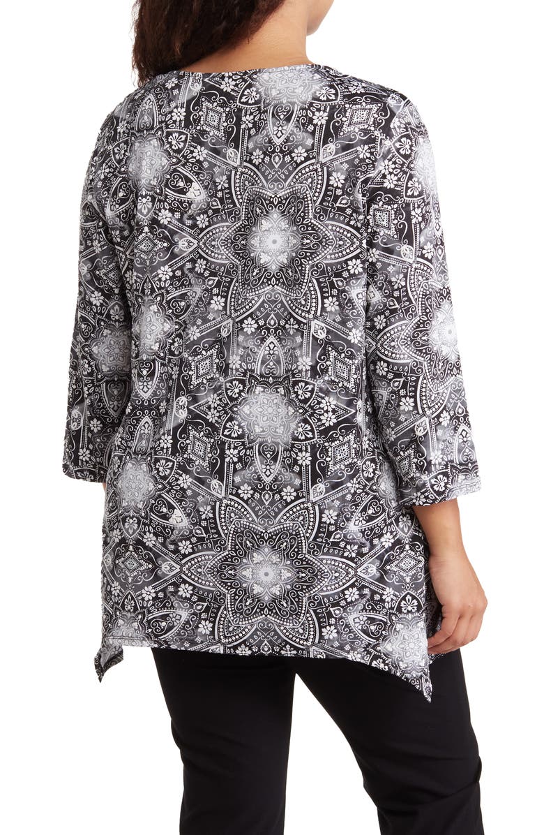 RUBY RD Medallion Puff Sleeve Top, Alternate, color, 