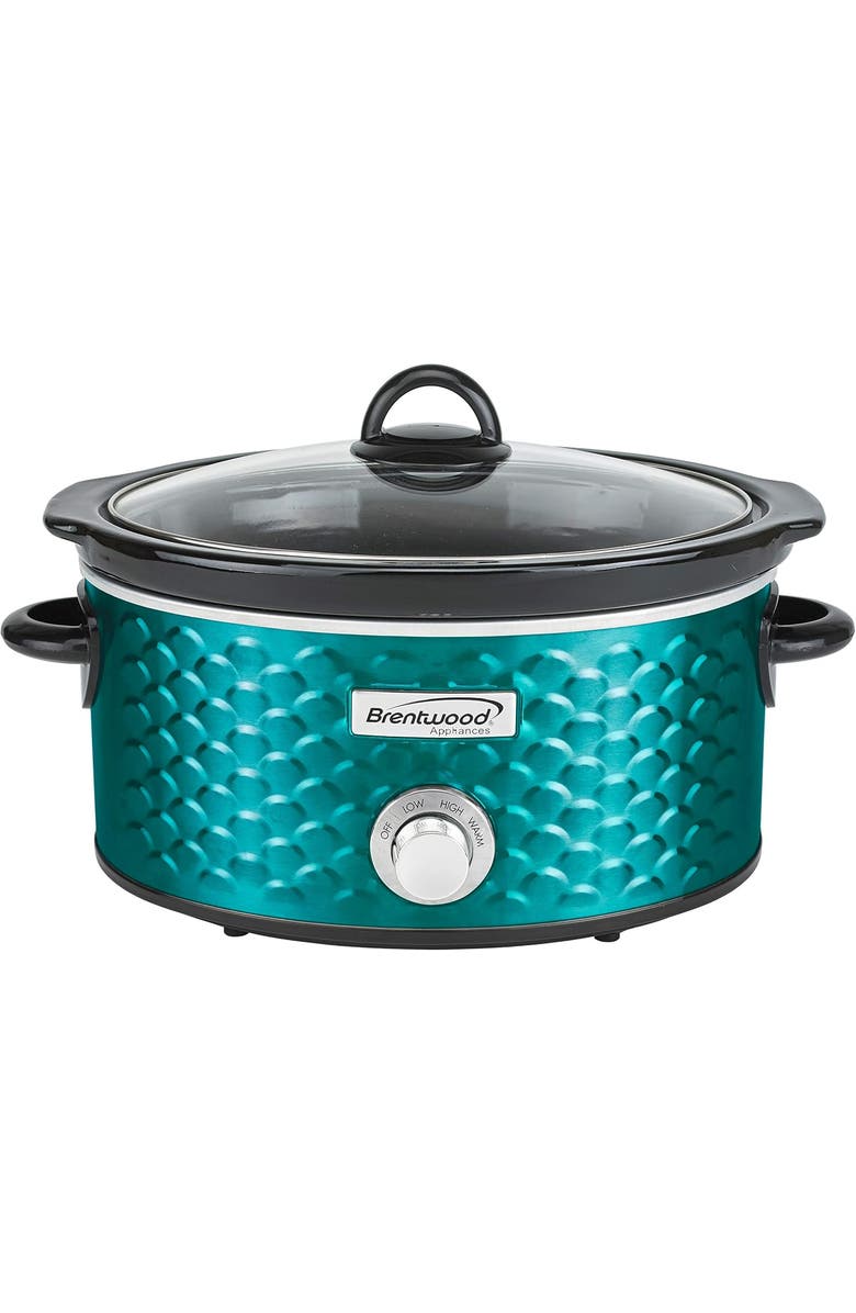 Brentwood Slow Cooker Scallop Pattern, Main, color, Blue