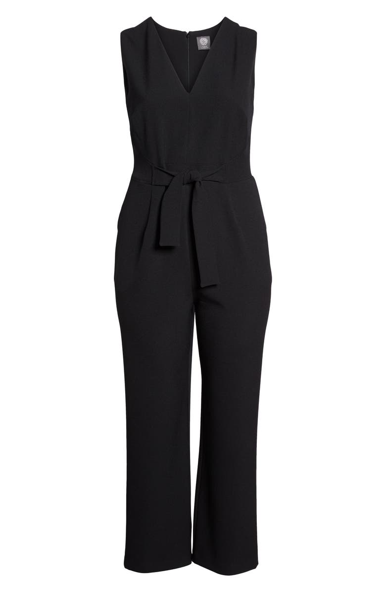 Vince Camuto Crepe Tie Front Wide Leg Jumpsuit, Alternate, color, 