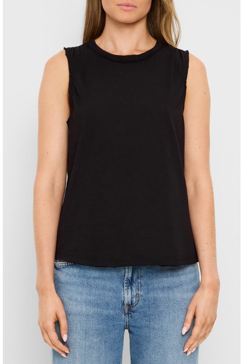 June Supima Cotton® Slub Jersey Tank, Main, color, BLACK