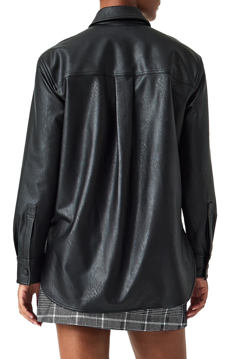 SPANX<sup>®</sup> Oversize Faux Leather Snap-Up Shirt, Alternate, color, 