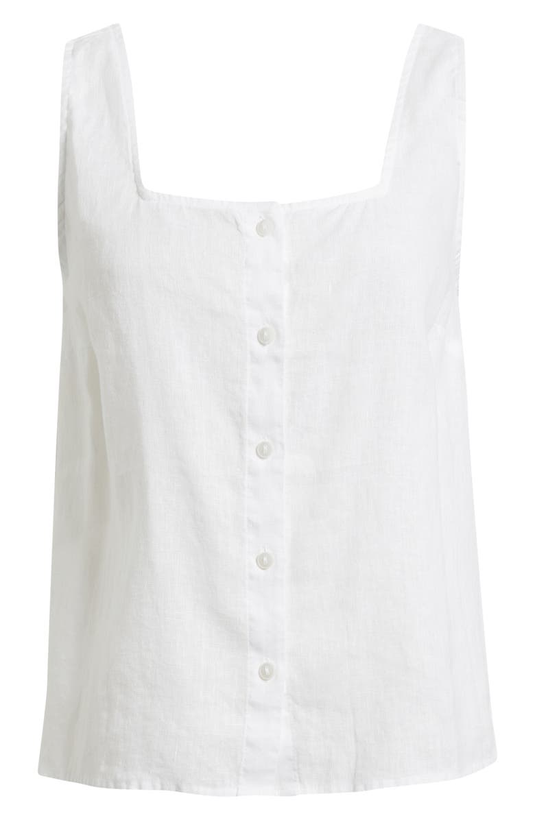 Caslon<sup>®</sup> Linen Button-Up Tank, Alternate, color, White