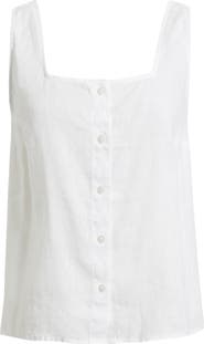 Caslon® Linen Button-Up Tank