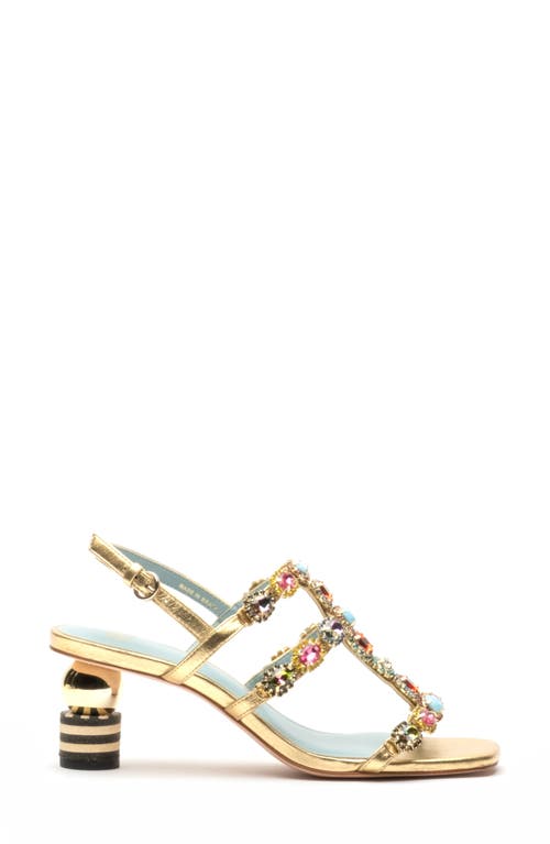 Frances Valentine Kiki Water Resistant Slingback Sandal In Gold/multi