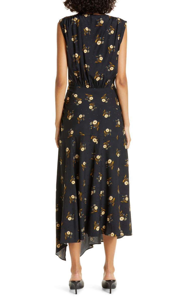 Veronica Beard Wixson Floral Geo Jacquard Silk Blend Dress, Alternate, color, 